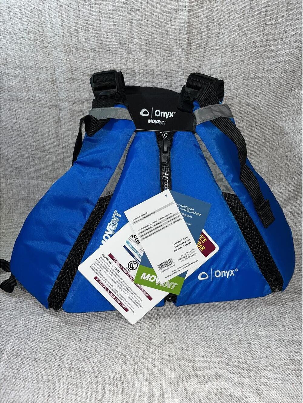 MoveVent Onyx Curve PFD Paddling / SUP / Kayak / Canoe NWT XL/XXL Blue